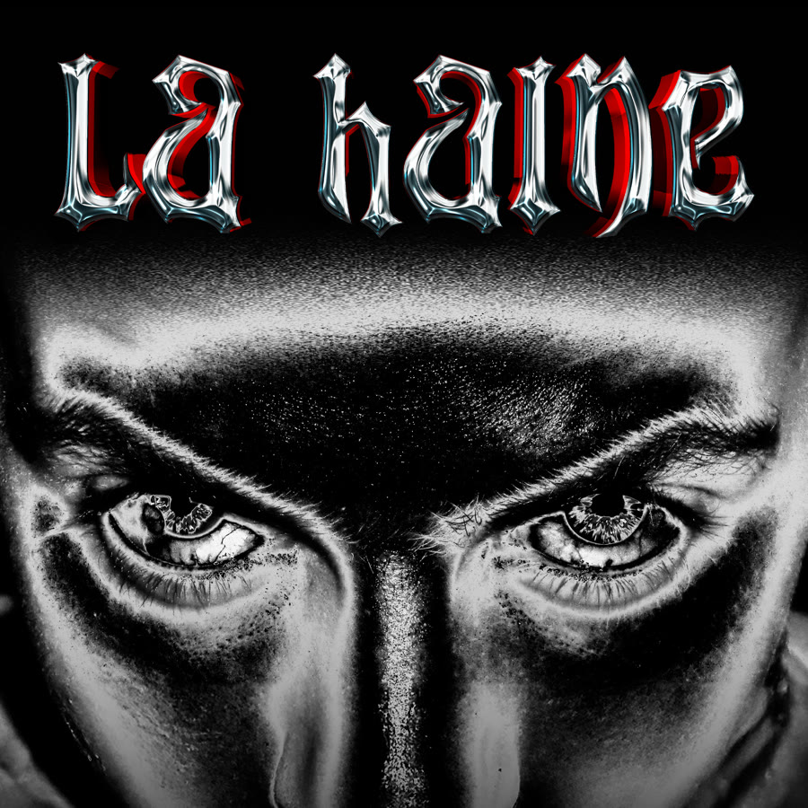 La Haine cover draft with silver type